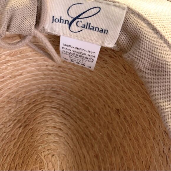 John Callanan Straw Hat ‘Permanent Vacation’ Adj Wire Edges Brim Drawstring OSFA - Picture 5 of 6